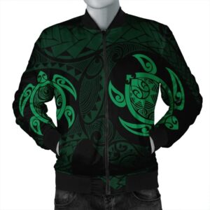 Hawaiian Two Turtle Polynesian Bomber Jacket Green AH - J7R Bomber Jacket