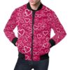Heart Pattern Print Mens Bomber Jacket