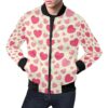 Heart Print Pattern Mens Bomber Jacket