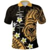 Heartbeat Polynesian Hawaii Polo Shirt Plumeria Turtle K13