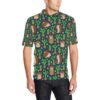Hedgehog Cactus Pattern Print Design 04 Men Polo Shirt