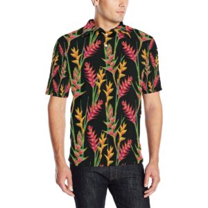Heliconia Pattern Print Design Hl01 Men Polo Shirt