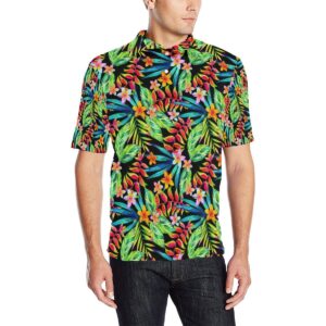 Heliconia Pattern Print Design Hl09 Men Polo Shirt