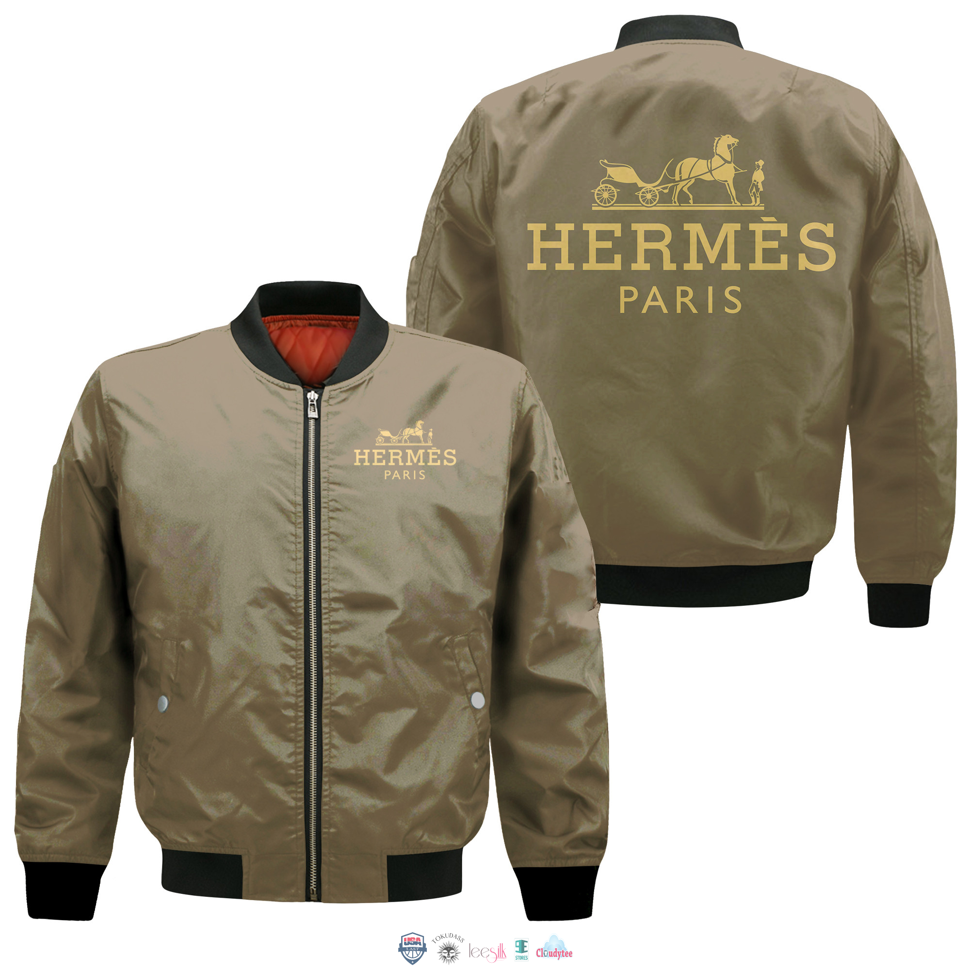 Hermes Paris 3D All Over Print Bomber Jacket Hermes Paris 3D All Over Print Bomber Jacket