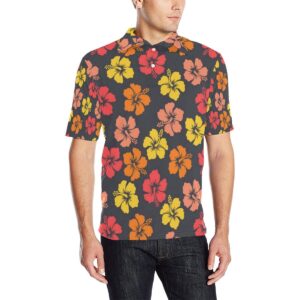 Hibiscus Pattern Print Design Hb024 Men Polo Shirt