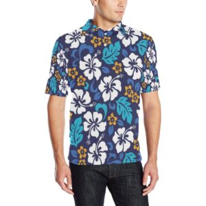 Hibiscus Pattern Print Design Hb030 Men Polo Shirt