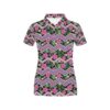 Hibiscus Pink Zigzag Line Pattern Design Lks307 Women'S Polo Shirt