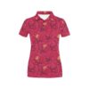 Hibiscus Red Pattern Print Lks308 Women'S Polo Shirt
