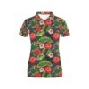 Hibiscus Red With Parrotprint Design Lks303 Women'S Polo Shirt