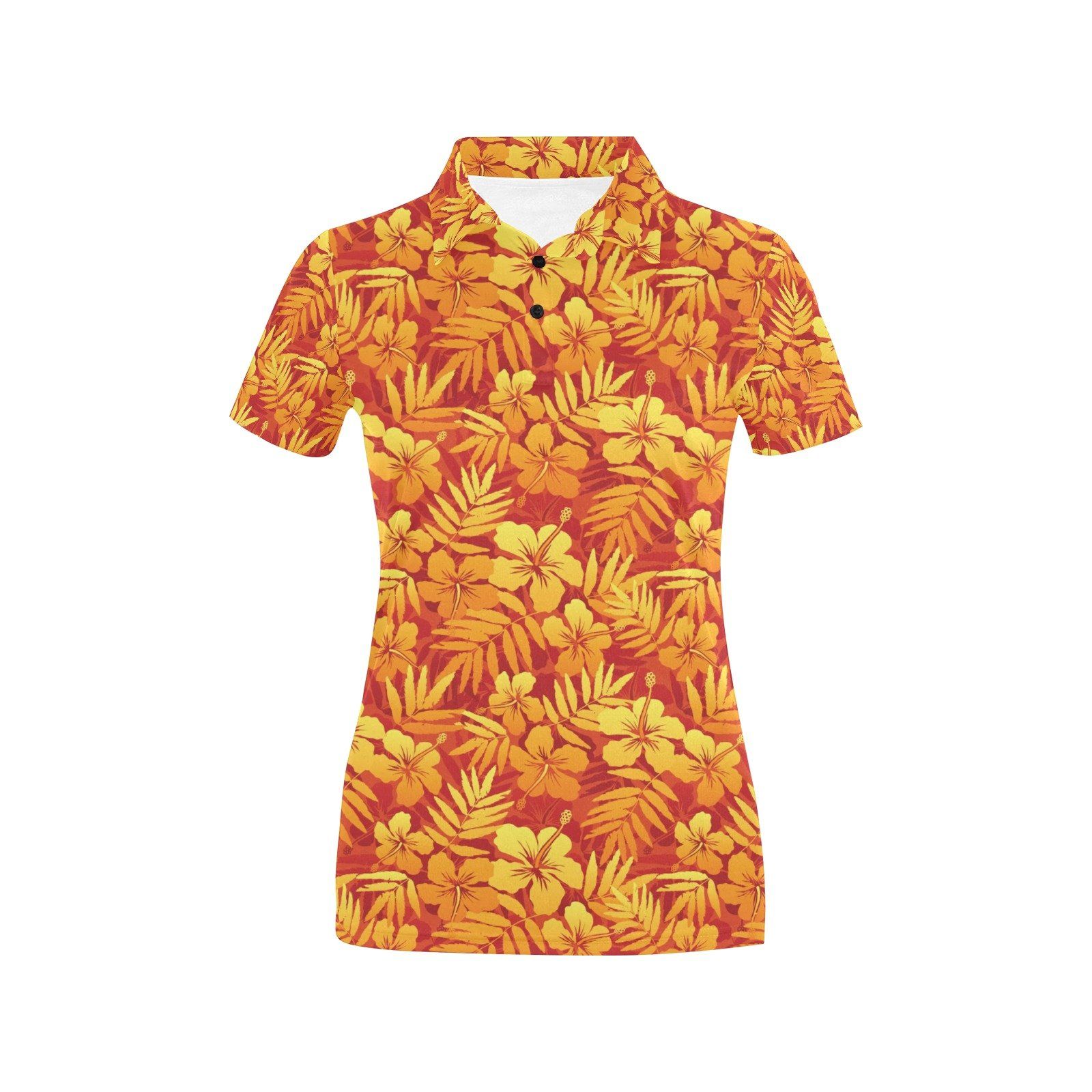 Hibiscus Summer Print Design Lks302 Women'S Polo Shirt Hibiscus Summer Print Design Lks302 Women'S Polo Shirt