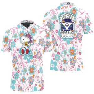 Hippie Snoopy Hug Woodstock Polo Shirt