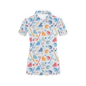 Hockey Equipment Print Design Lks301 Women'S Polo Shirt