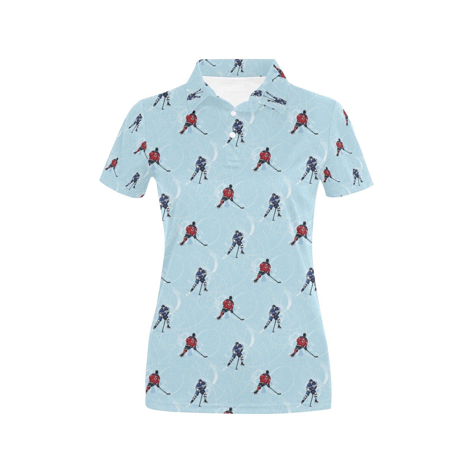 Hockey Player Print Design Lks302 Women'S Polo Shirt Hockey Player Print Design Lks302 Women'S Polo Shirt