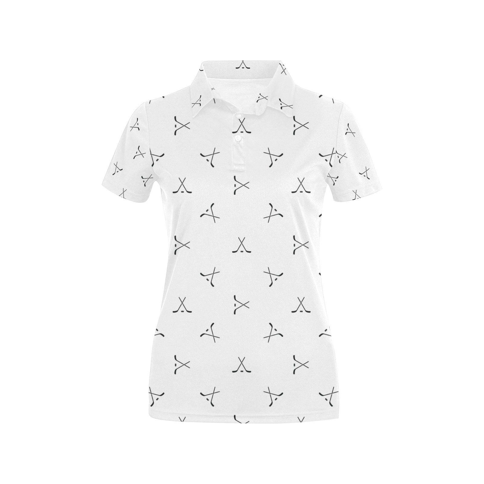 Hockey Print Design Lks304 Women'S Polo Shirt Hockey Print Design Lks304 Women'S Polo Shirt