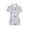 Hockey Red Equipment Print Design Lks305 Women'S Polo Shirt