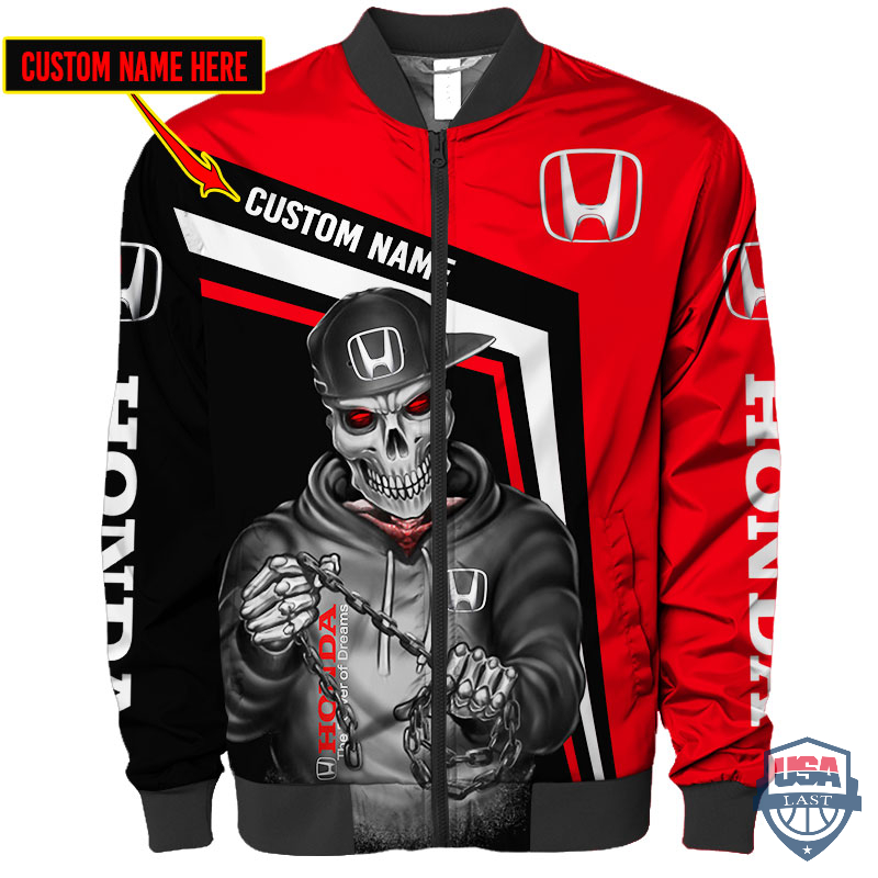 Honda Ghost Rider Custom Name Bomber Jacket Honda Ghost Rider Custom Name Bomber Jacket