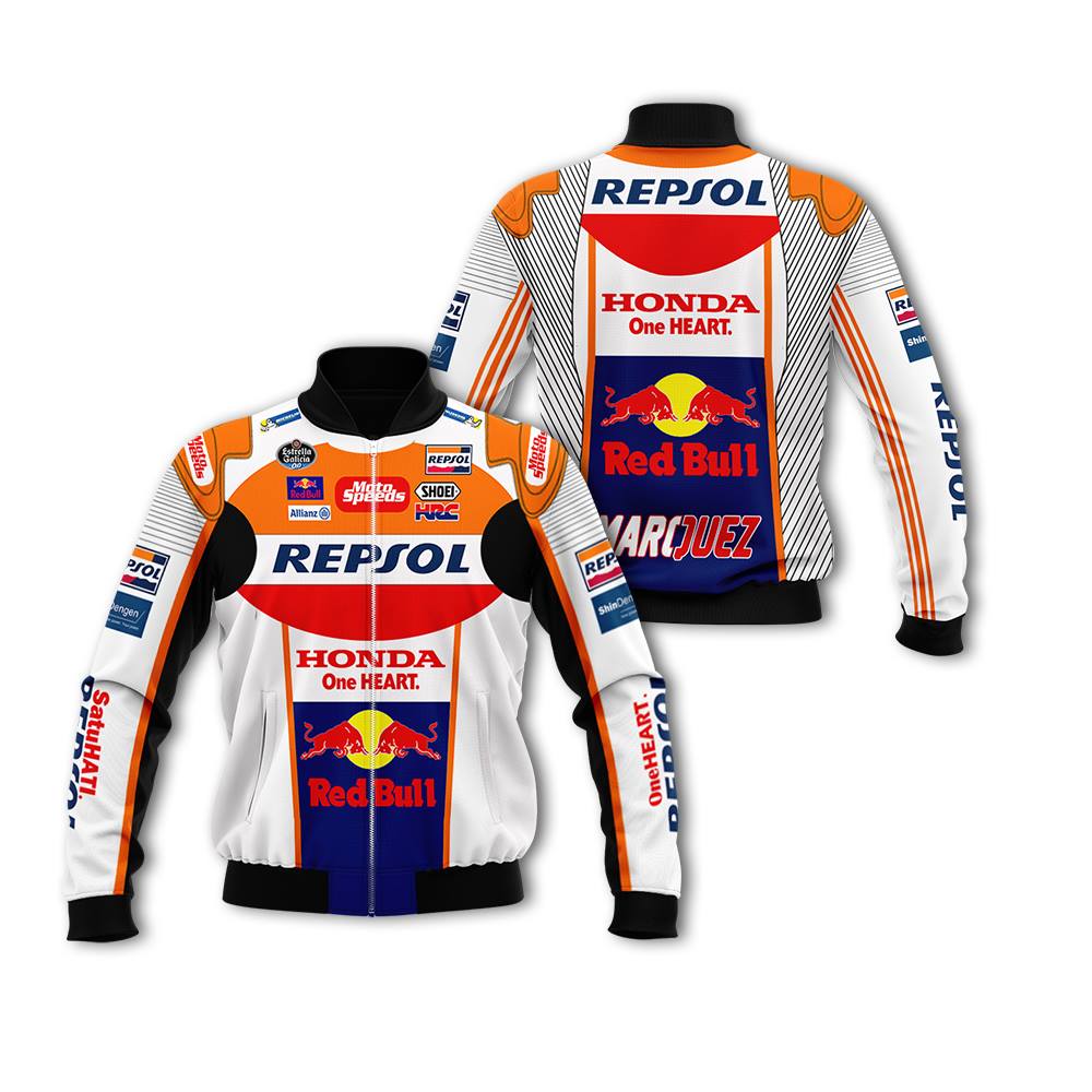 Honda One Heart Red Bull Bomber Jacket Honda One Heart Red Bull Bomber Jacket