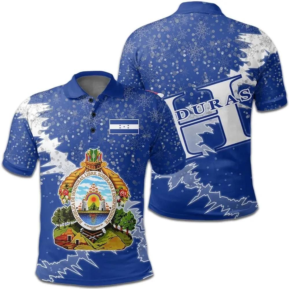 Honduras Christmas Coat Of Arms Polo Shirt X Style J78 Honduras Christmas Coat Of Arms Polo Shirt X Style J78