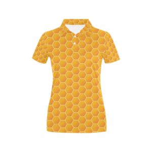 Honey Bee Honeycomb Print Design Lks3011 Women's Polo Shirt