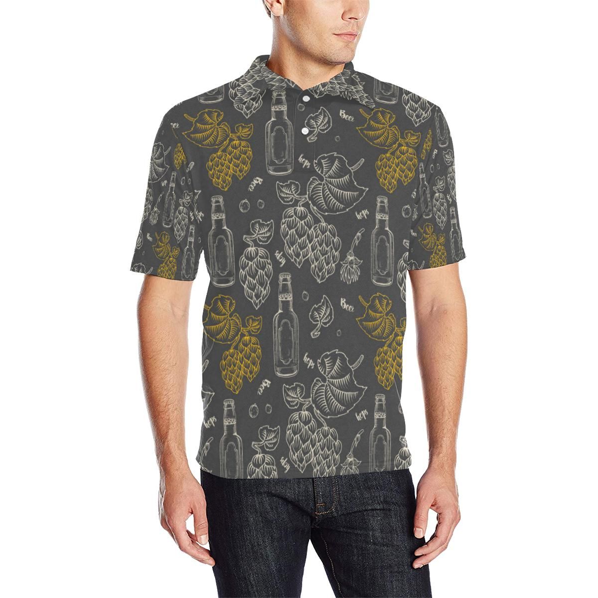 Hope Pattern Print Design 01 Men Polo Shirt Hope Pattern Print Design 01 Men Polo Shirt