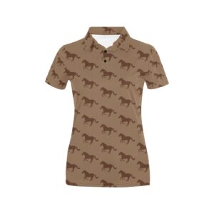 Horse Brown Print Design Lks307 Women'S Polo Shirt
