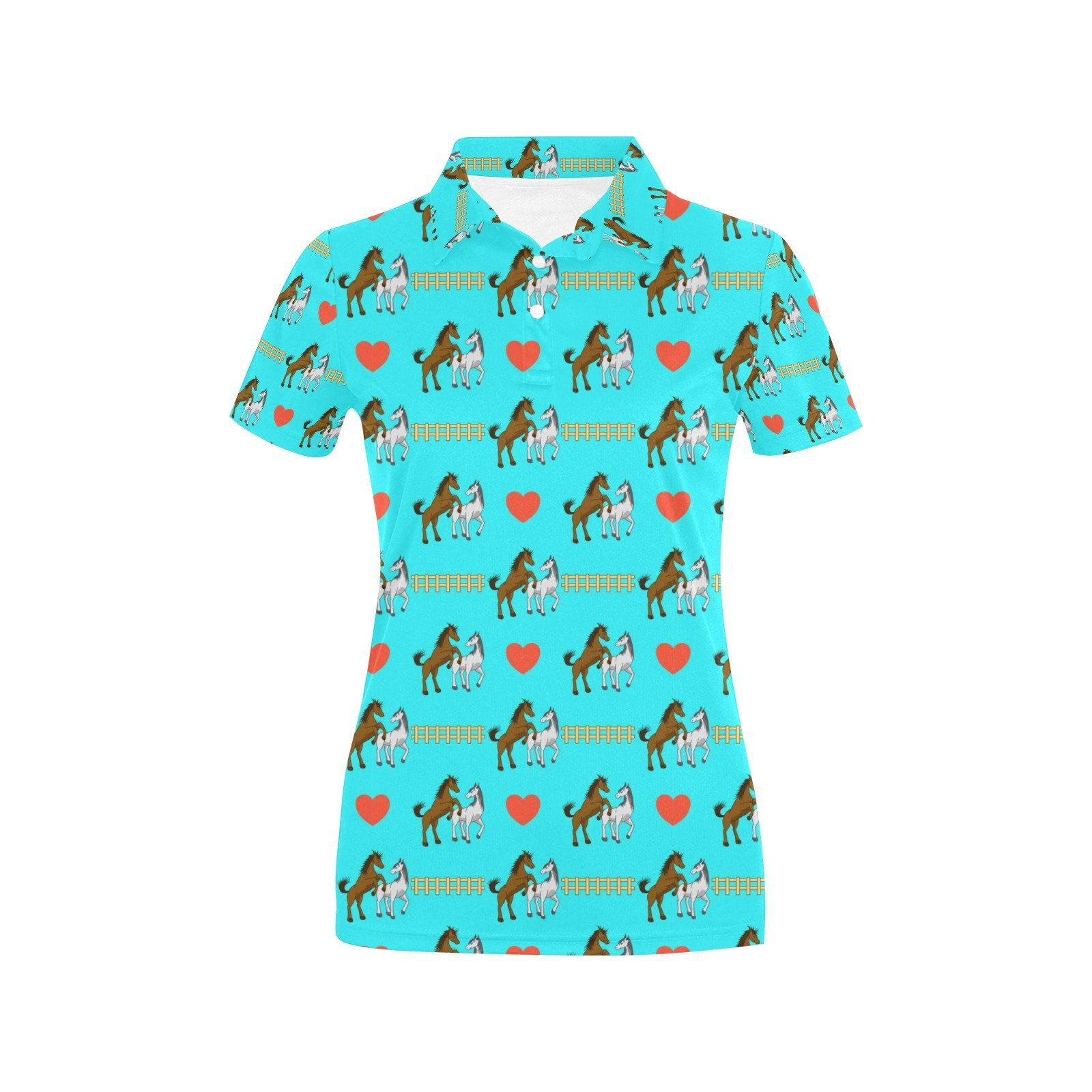Horse Couple Love Print Design Lks309 Women'S Polo Shirt Horse Couple Love Print Design Lks309 Women'S Polo Shirt