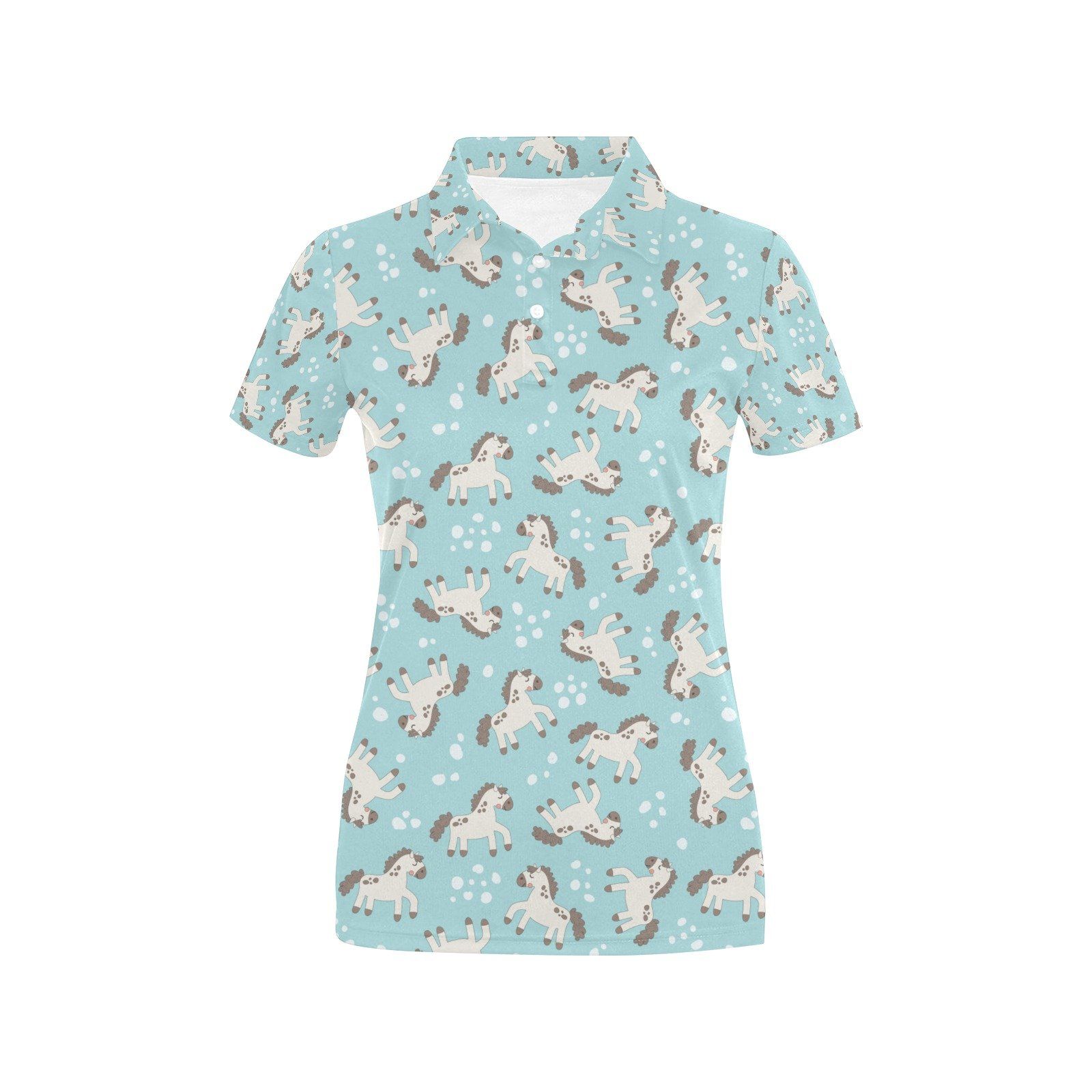 Horse Cute Print Design Lks306 Women'S Polo Shirt Horse Cute Print Design Lks306 Women'S Polo Shirt