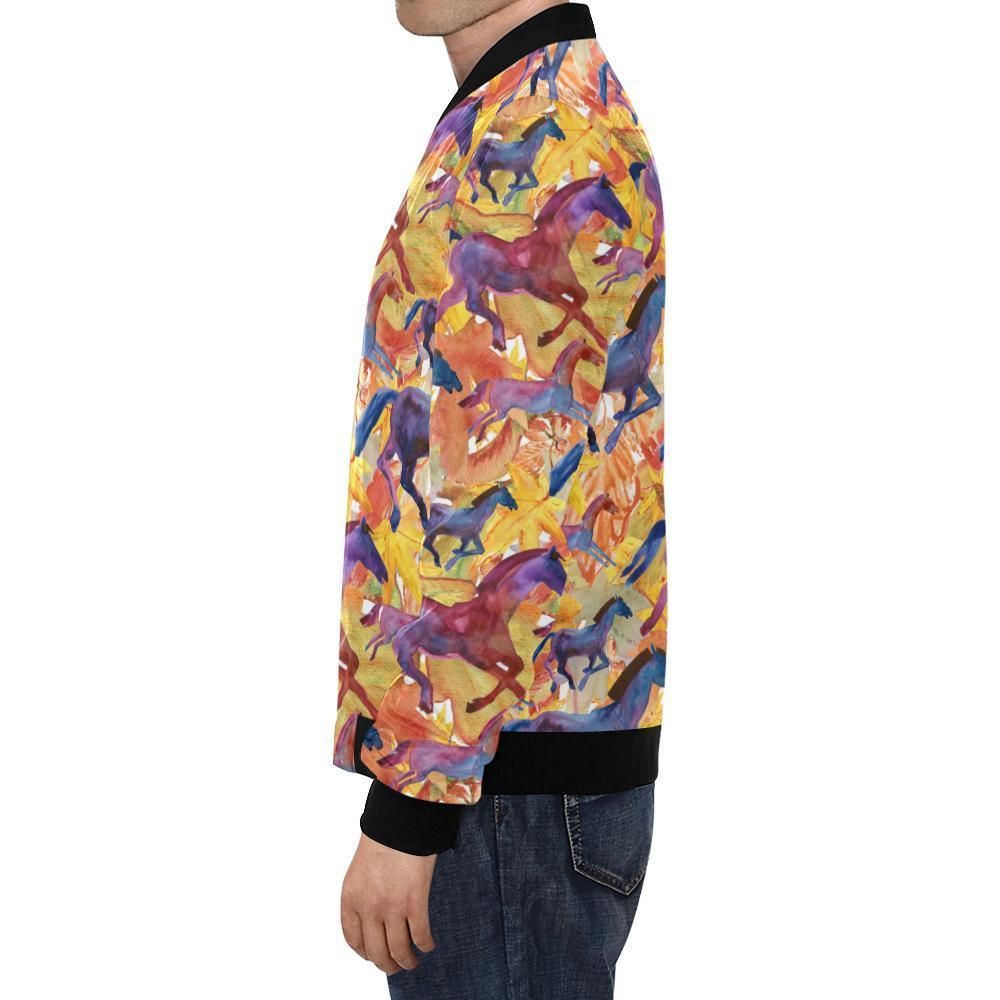Horse-Hand-Drawn-Pattern-Print-Mens-Bomber-Jacket-1