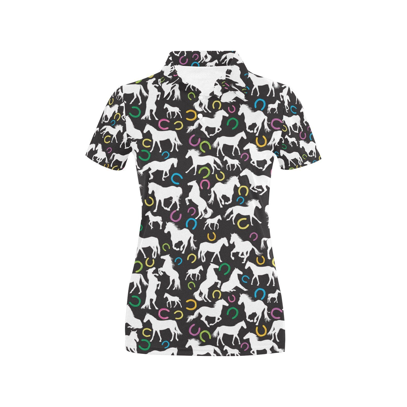 Horse Hoof Colorful Print Design Lks301 Women'S Polo Shirt Horse Hoof Colorful Print Design Lks301 Women'S Polo Shirt