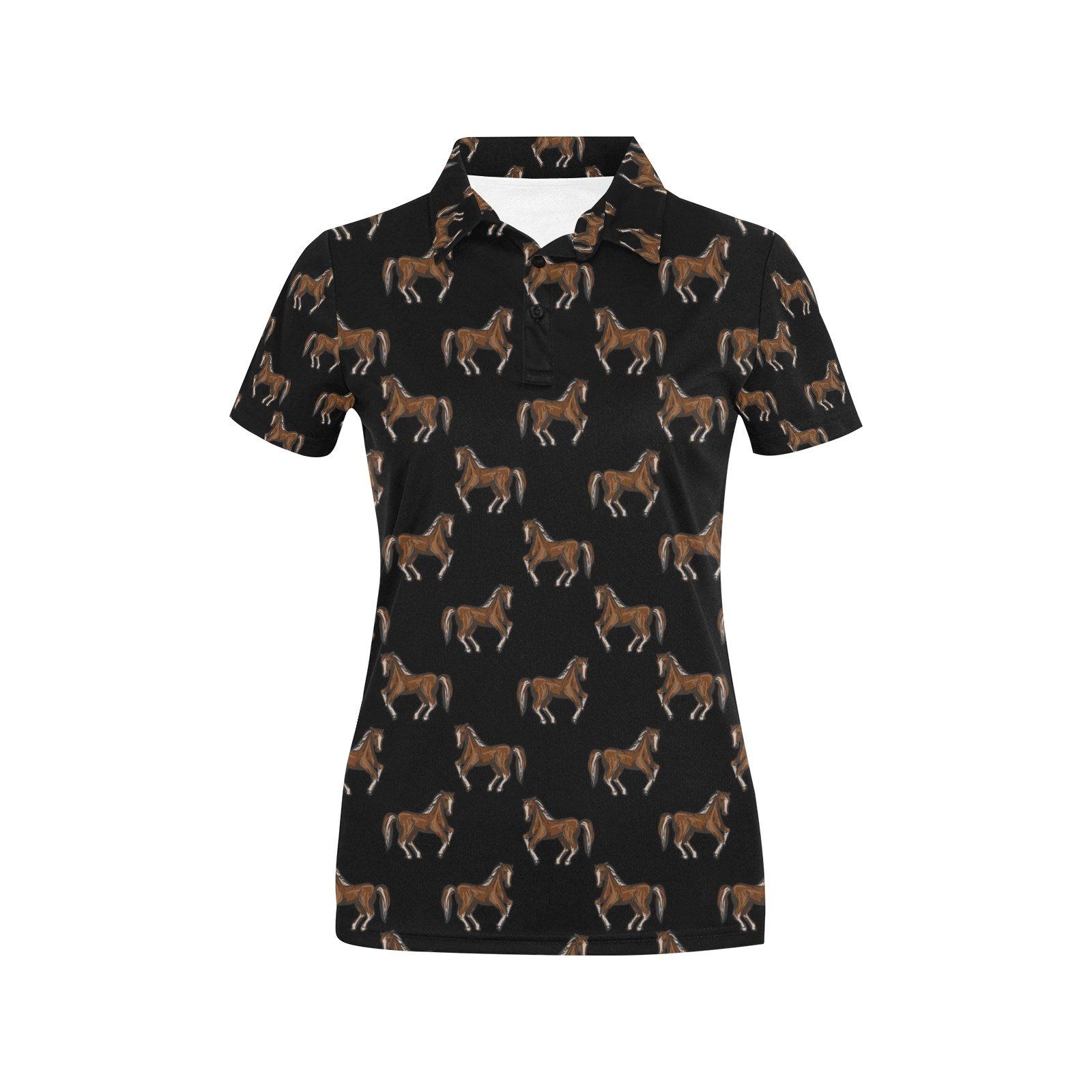 Horse Print Design Lks3010 Women'S Polo Shirt Horse Print Design Lks3010 Women'S Polo Shirt