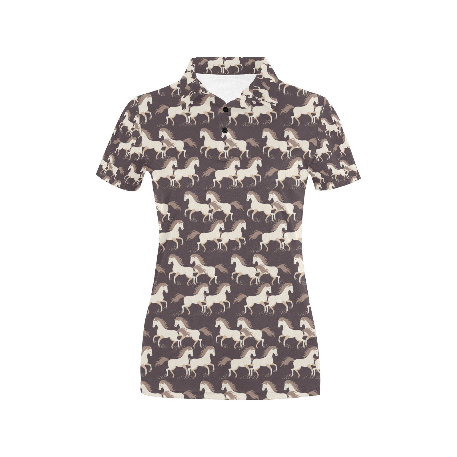 Horse Print Design Lks304 Women'S Polo Shirt Horse Print Design Lks304 Women'S Polo Shirt