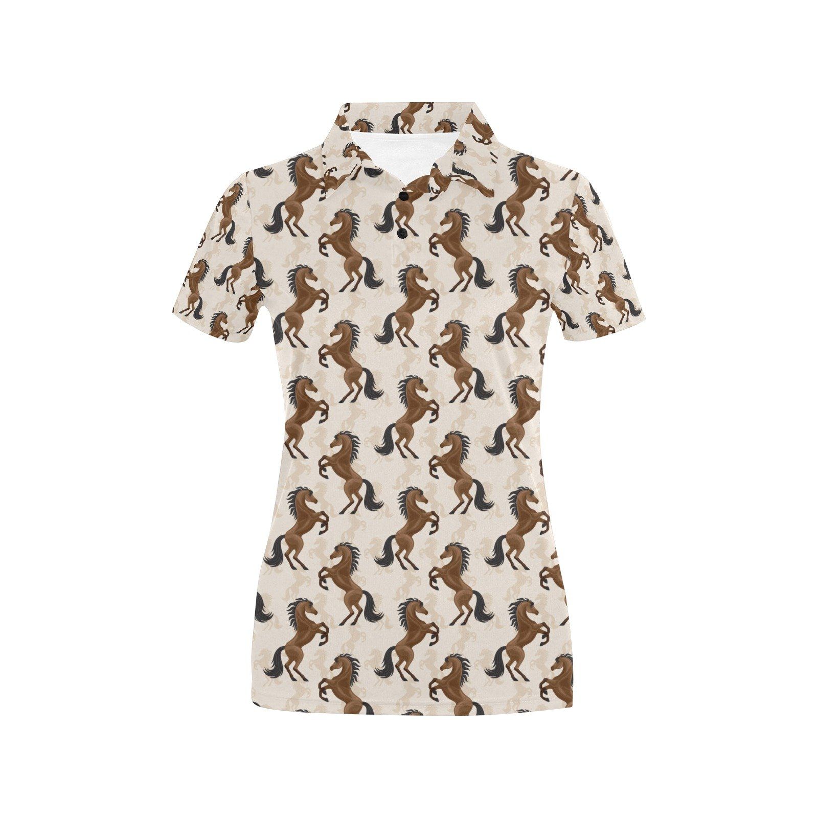 Horse Print Design Lks308 Women'S Polo Shirt Horse Print Design Lks308 Women'S Polo Shirt