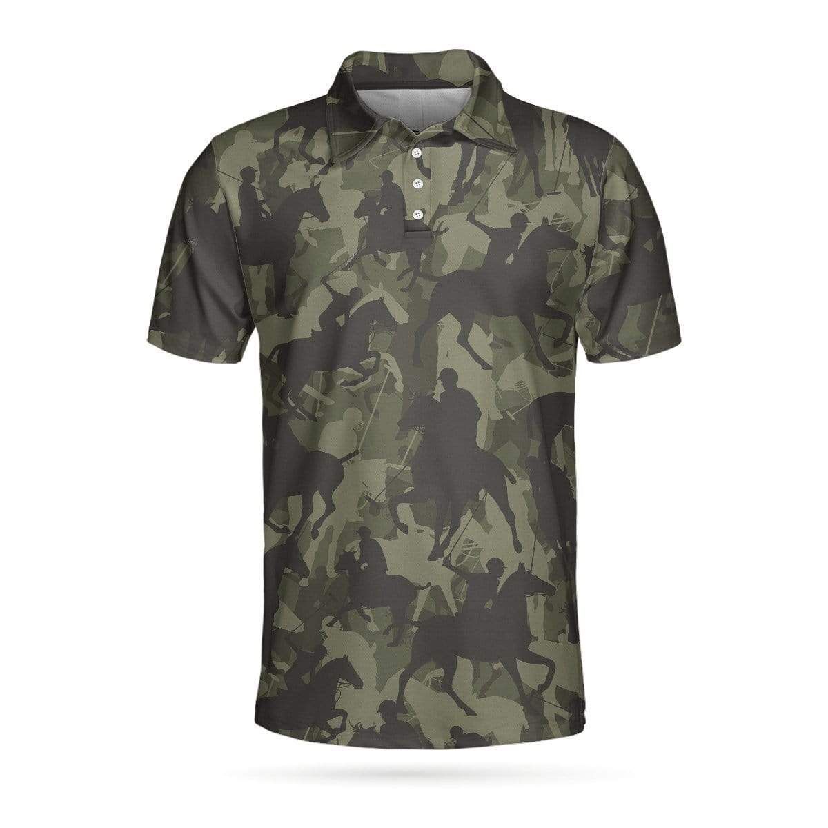 Horse Rider Camo Pattern Short Sleeve Polo Shirt #Dh Horse Rider Camo Pattern Short Sleeve Polo Shirt #Dh