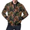 Horse Rose Pattern Print Mens Bomber Jacket