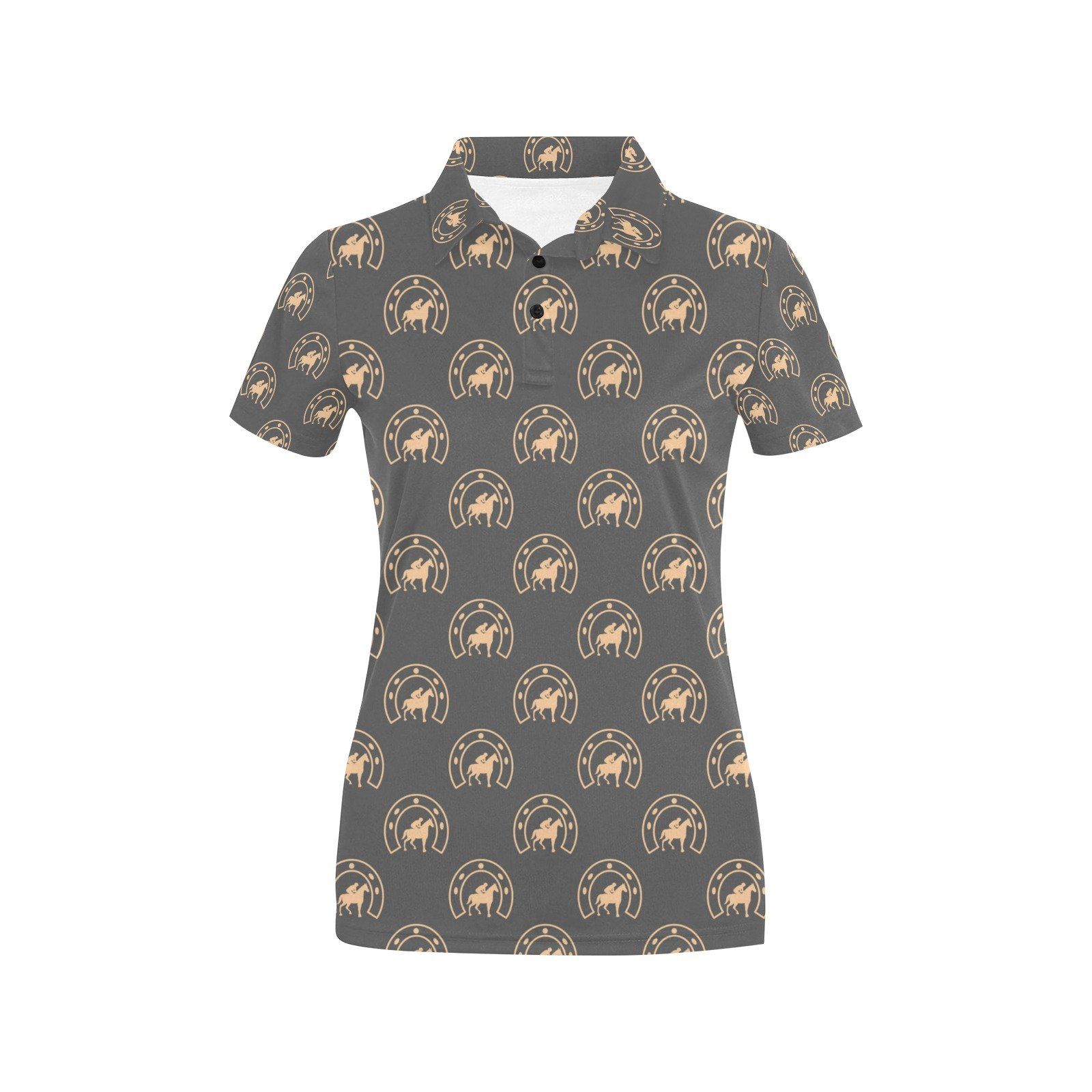 Horseshoe Print Design Lks306 Women'S Polo Shirt Horseshoe Print Design Lks306 Women'S Polo Shirt