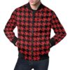 Houndstooth Pattern Print Mens Bomber Jacket