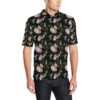 Hummingbird Flower Themed Print Men Polo Shirt