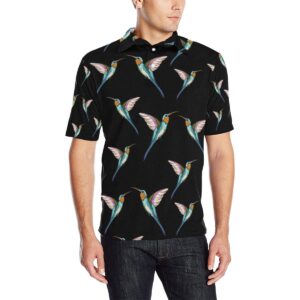 Hummingbird Pattern Print Design 06 Men Polo Shirt
