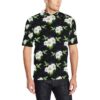 Hummingbird With Flower Pattern Print Design 03 Men Polo Shirt