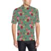 Hummingbird With Rose Themed Print Men Polo Shirt