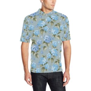 Hydrangea Pattern Print Design 01 Men Polo Shirt