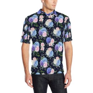 Hydrangea Pattern Print Design Hd01 Men Polo Shirt