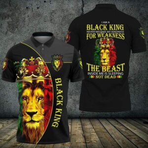 I Am A Black King Lion Polo Shirt