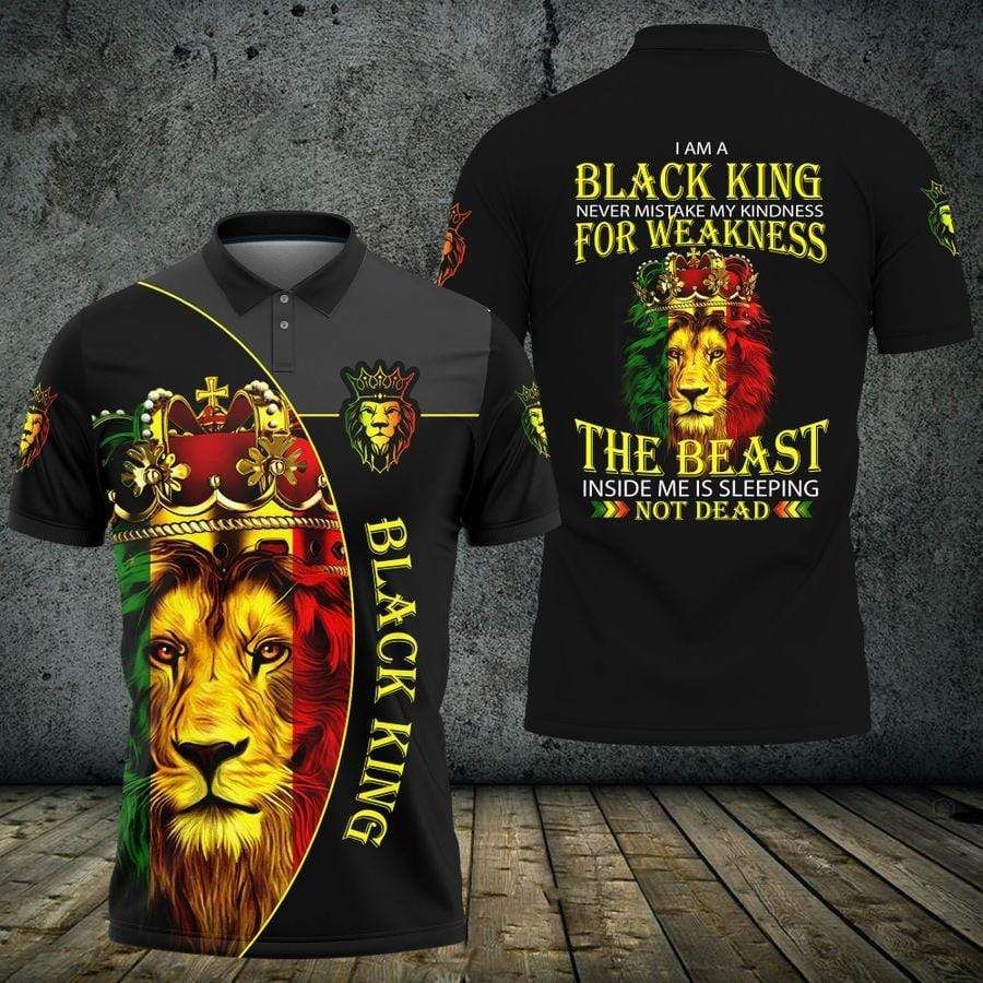 I Am A Black King Lion Polo Shirt I Am A Black King Lion Polo Shirt