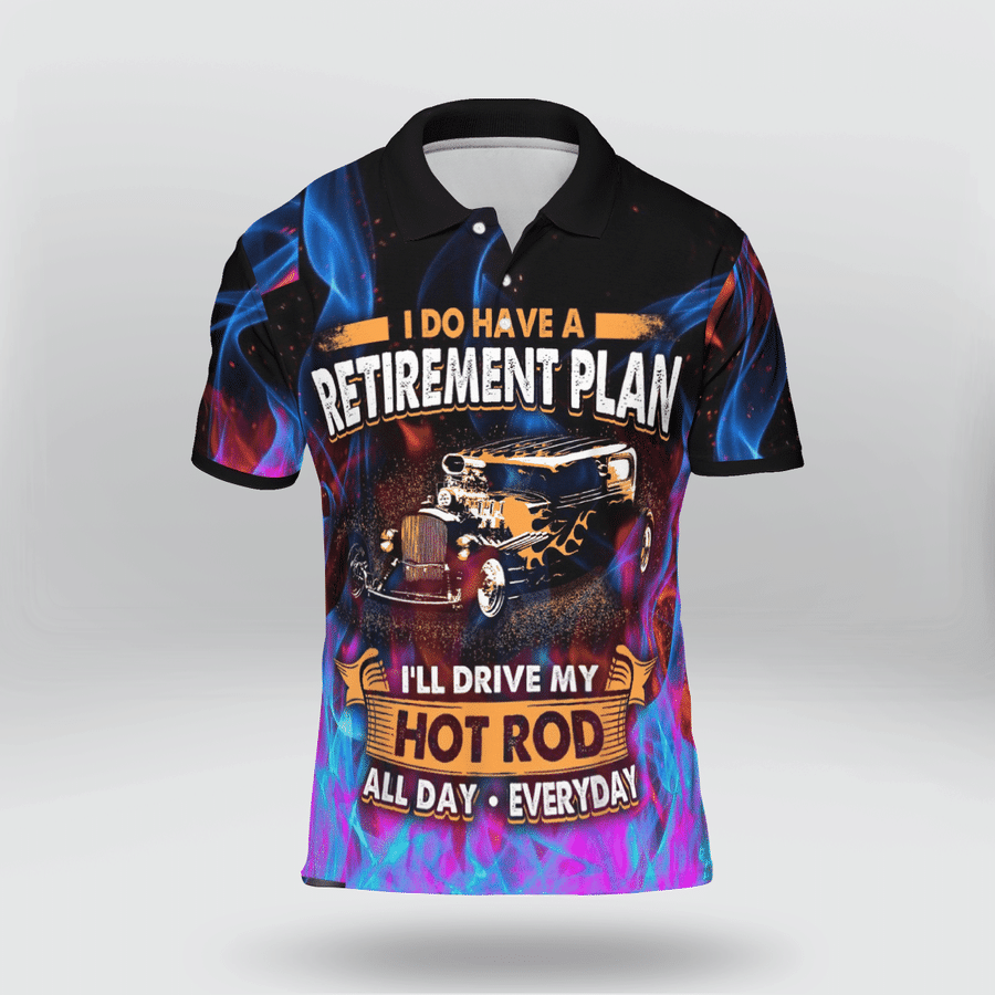 I'Ll Drive My Hot Rod Everyday Galaxy Pattern Polo Shirt #H I'Ll Drive My Hot Rod Everyday Galaxy Pattern Polo Shirt #H