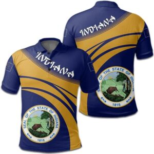 Indiana Coat Of Arms Polo Shirt Cricket Style J5W