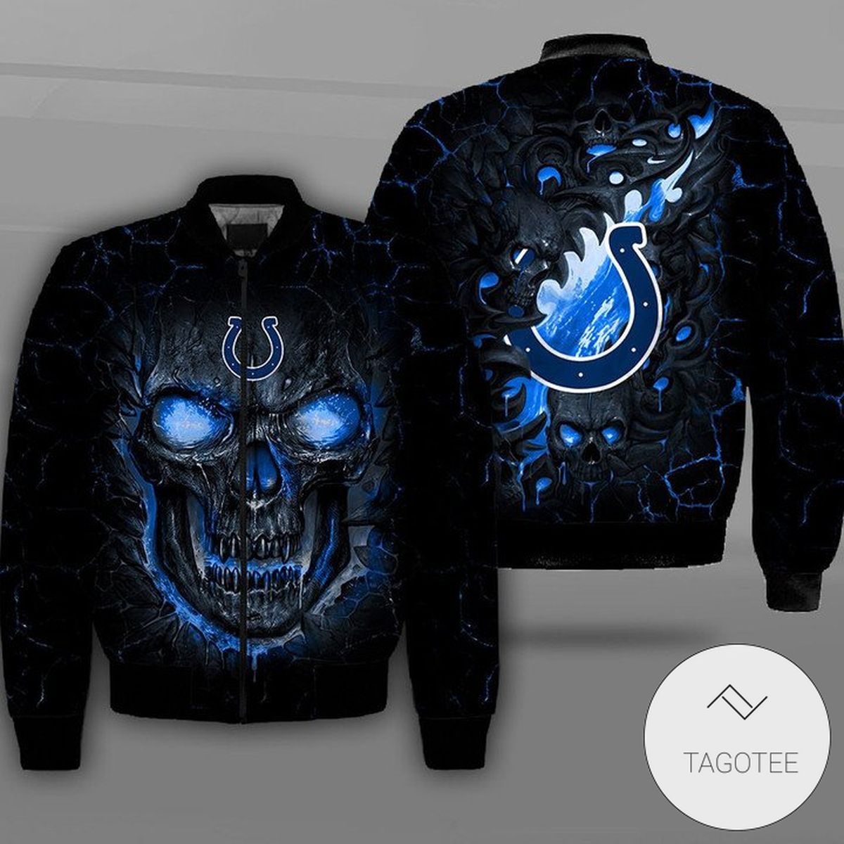 Indianapolis Colts Lava Skull Full Print Bomber Jacket Indianapolis Colts Lava Skull Full Print Bomber Jacket