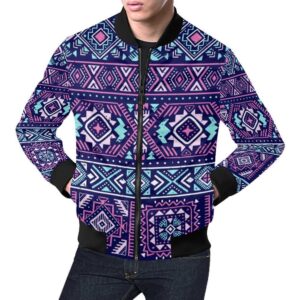 Indians Tribal Native Navajo American Aztec Print Mens Bomber Jacket