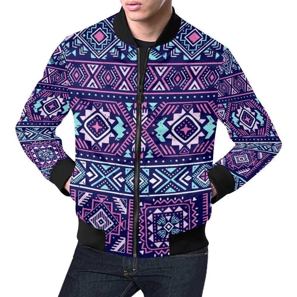 Indians Tribal Native Navajo American Aztec Print Mens Bomber Jacket Indians Tribal Native Navajo American Aztec Print Mens Bomber Jacket
