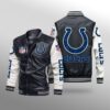 Indinapolis Colts Leather Bomber Jacket